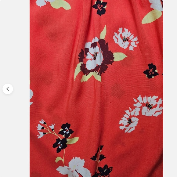 GAP Blouse Womens XL Coral Abstract Floral Cap Sleeve Lightweight Flowy Top NEW - Picture 5 of 8